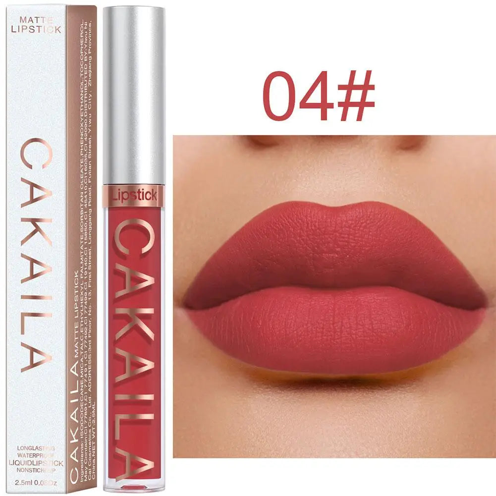 CAKAILA Nude Liquid Lipstick Set Velvet Matte Lip Gloss Sexy Red Lipstick Nude Women Long Lasting Waterproof Lipstick Cosmetic