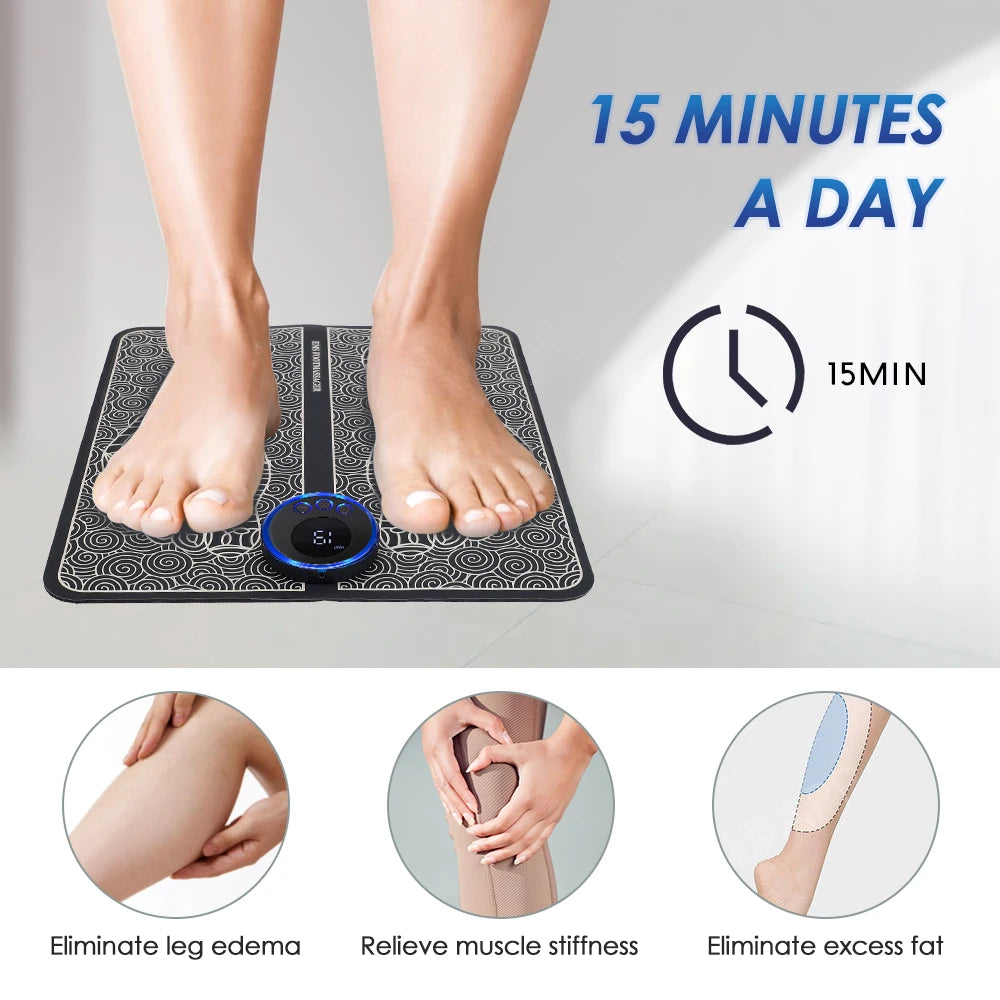 EMS Electric Foot Massager Mat 8 Modes Relieve Pain Muscle Stimulator Blood Circulation vibration Foot Massage Machine Feet SPA