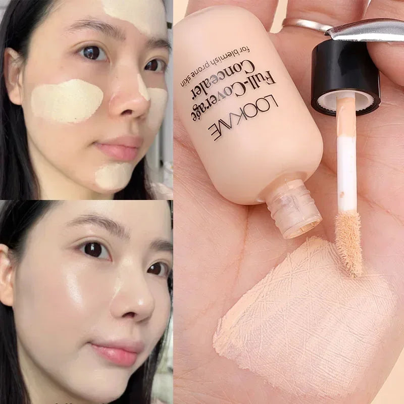 Concealer Cream Full Coverage Acne Dark Circles Concealer Waterproof Matte Oil Control Lasting Liquid Foundation Facial Makeup