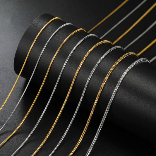 Skyrim Round Snake Chains Stainless Steel Necklace Men Women 40/45/50/55/60cm Length Unisex Hip Hop Punk Jewelry Gifts Wholesale