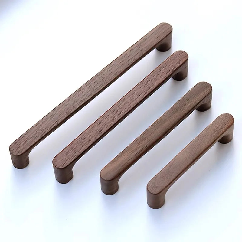 Nordic Wood Cabinet Handle Solid Wooden Kitchen Door Handle Dresser Wardrobe Knobs Cupboard Drawer Pull Furniture Handles