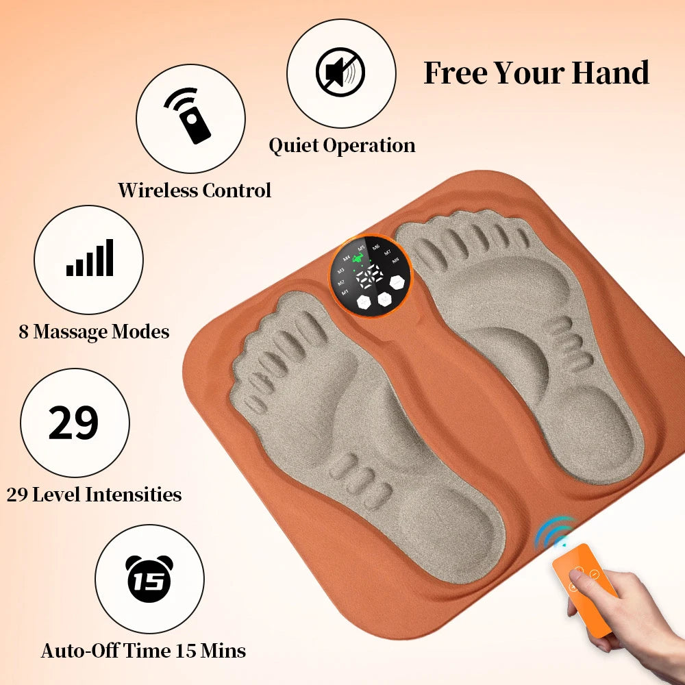 3D Foot Massage Mat Electric Leg Massager for Blood Circulation Edema Muscle Relaxation Pad USB Rechargeable Fitness Home