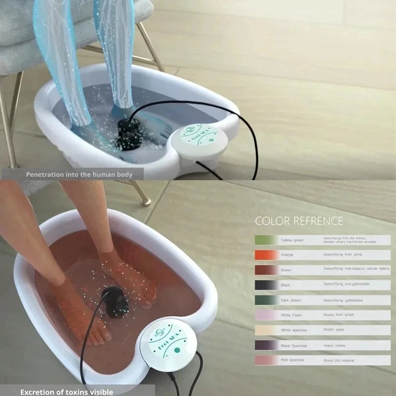 Detox Ionic Foot Spa Bath Machine Detoxifier Cleanse Footspa Vibrantion Best Care Arrays Aqua Foot bath Therapy Foot Massager