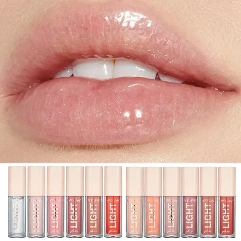 12Colors Mirror Pearl Lip Gloss Long-lasting Moisturizing Shine Glitter Lip Glaze Liquid Lipstick Women Makeup  Waterproof Glass