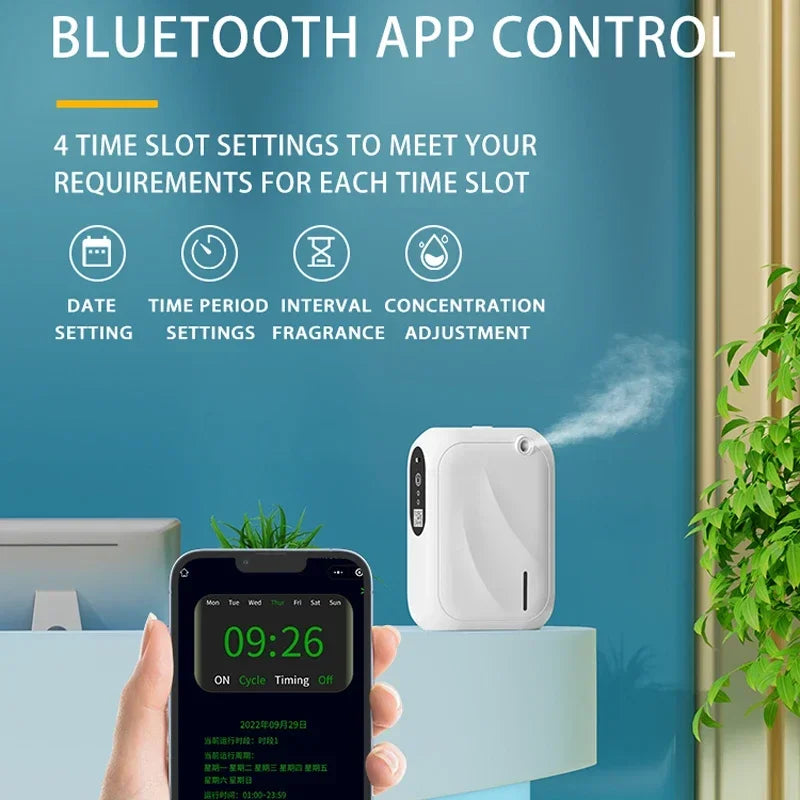 Coverage 200m³ Aroma Diffuser Scent Air Machine Bluetooth APP Control Fragrance Diffuser Smell Distributor for Home Fragrance