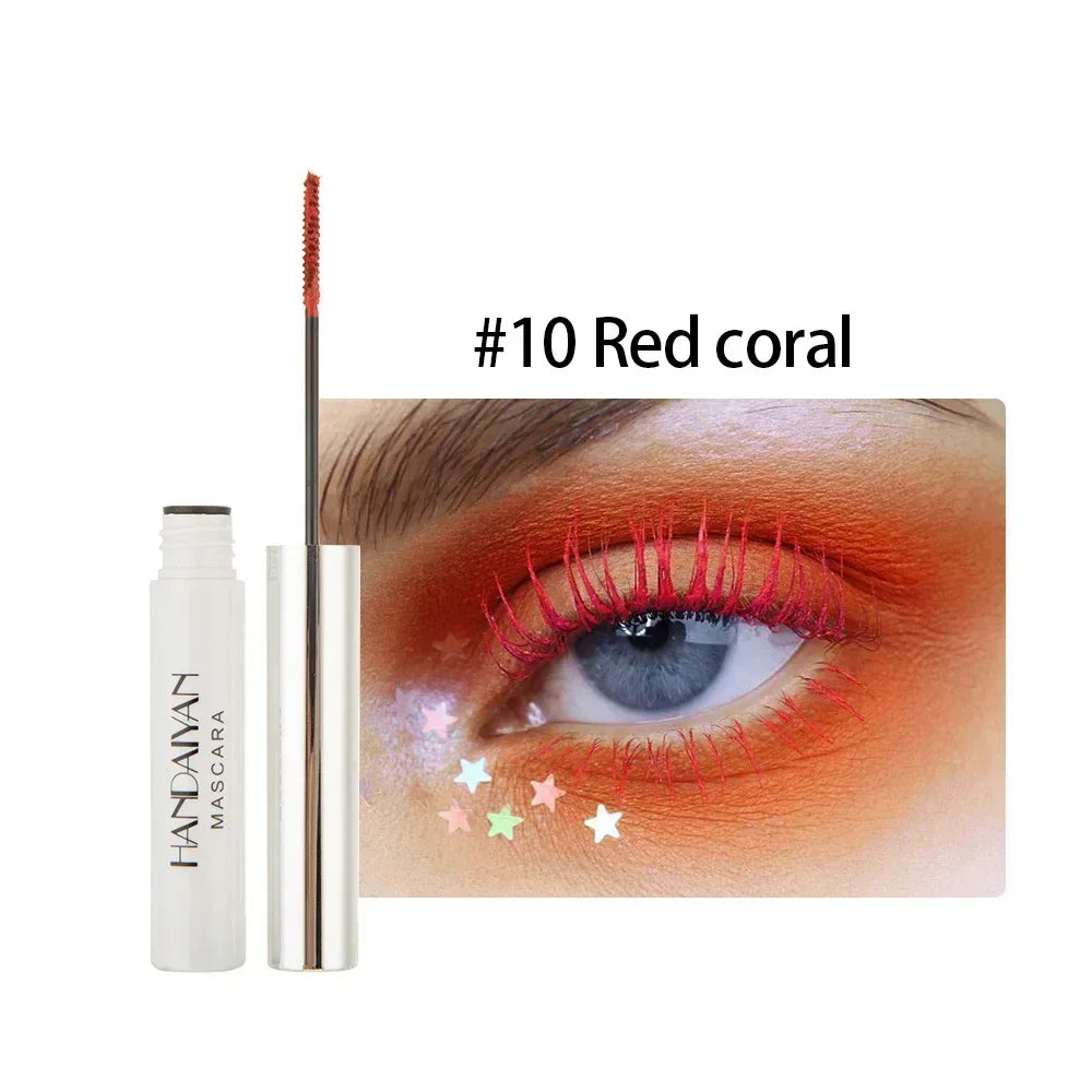 12 Color Mascara Waterproof Fast Dry Eyelashes Curls Extension Make-Up Eyelashes Blue Red Purple Black White Gold Ink Mascara