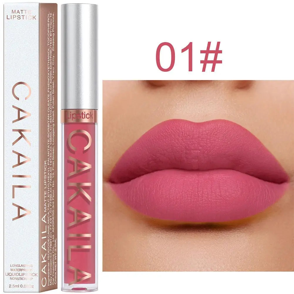 CAKAILA Nude Liquid Lipstick Set Velvet Matte Lip Gloss Sexy Red Lipstick Nude Women Long Lasting Waterproof Lipstick Cosmetic