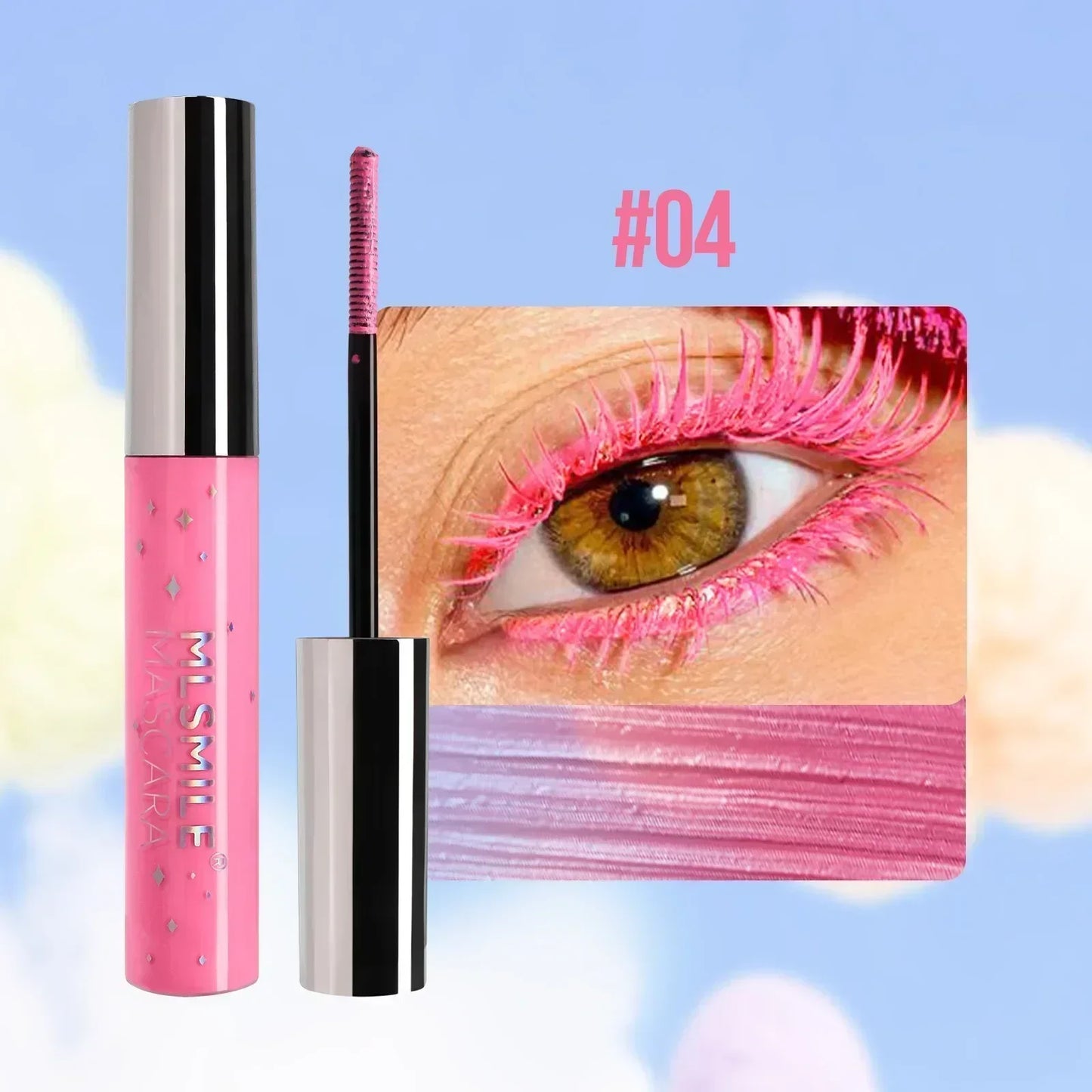 Colorful Glitter Mascara, Waterproof Long Lasting Thickening Lengthening Anti-Smudge Mascara, Tint Rich Color Sparkly Mascara