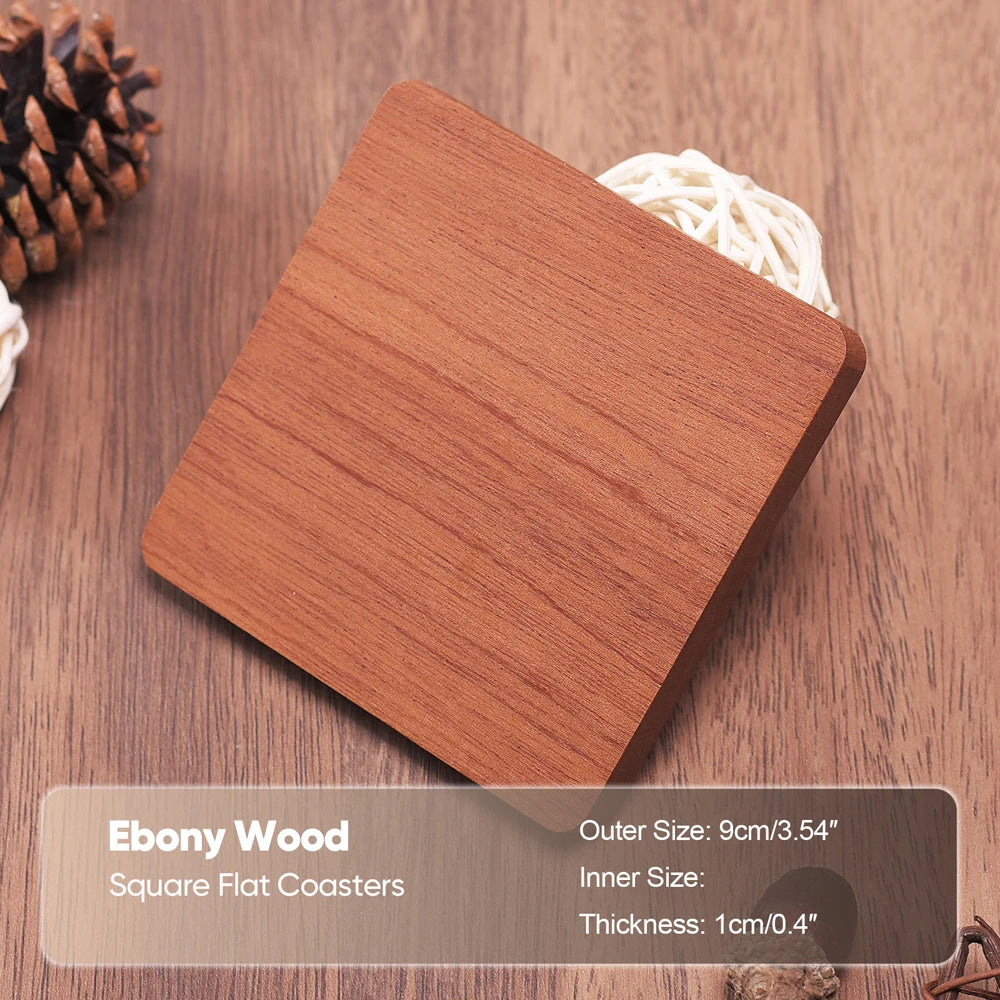 1PCS Solid Walnut Wood Coaster Round Square Beech Wood Cup Mat Durable Heat Resistant Tea Coffee Cup Pad Placemats 8.8cm/3.46in