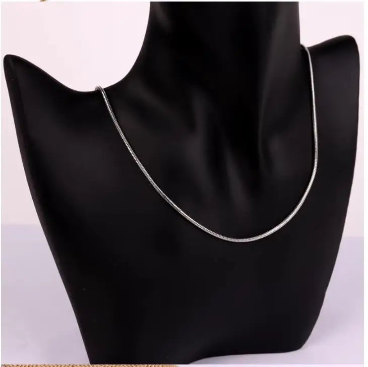 LUXUSTEEL 1pcs 1mm Golden Plated Snake Chains Necklaces No Fade Basic Jewelry Stainless Steel Necklace For Pendants DIY Choker