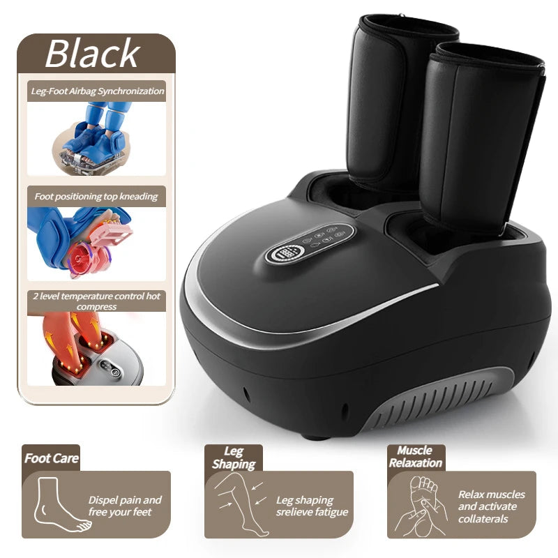 Electric Foot Massage Machine Kneading Roller 8D Airbag Compress Heating Shiatsu Multifunctional Foot Calf Massager Health Care