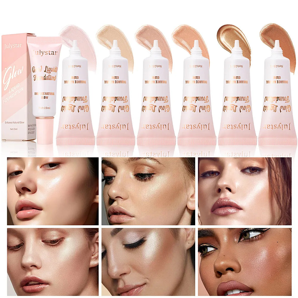 2 in 1 Liquid Foundation with Concealer and Highlighter Natural Full Coverage Long Lasting Hydrating Makeup with Luminous Finish