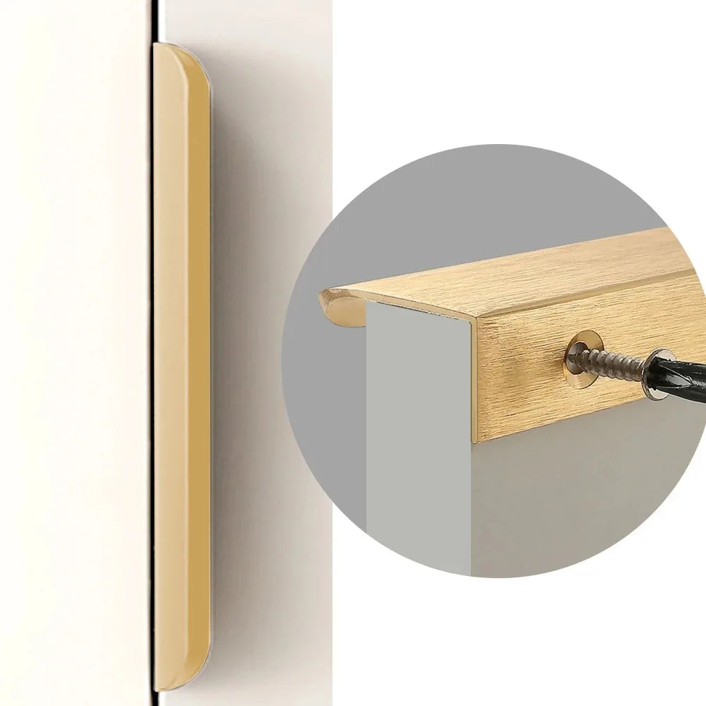 Simple Hidden Cabinet Handles  Kitchen Cupboard Door Pulls Elegance Long Handles Aluminum Alloy  Furniture Handle Hardware