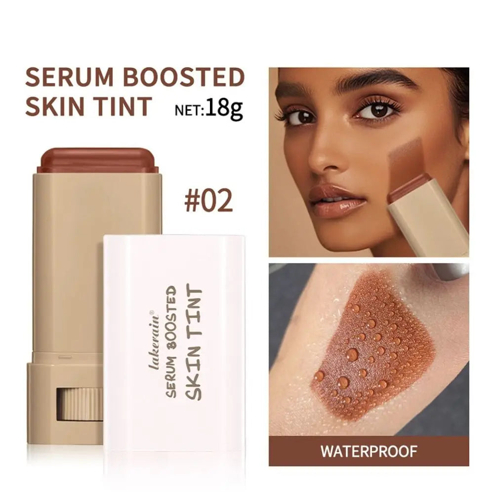 Smooth Plumper Skin Tint Foundation Stick Hight Coverage Boosted Skin Foundation Balm Moisturizing Serum Full Coverage