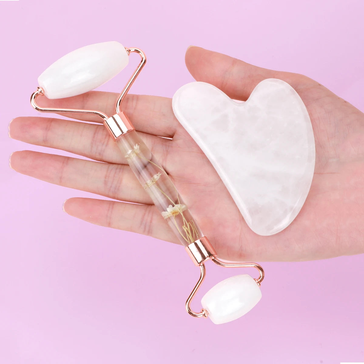Gua Sha&Jade Roller Set Natural Jade Massager Face Neck Body Care Beauty Skin Care Tools Facial Slim Lift Scraping Relax Tools