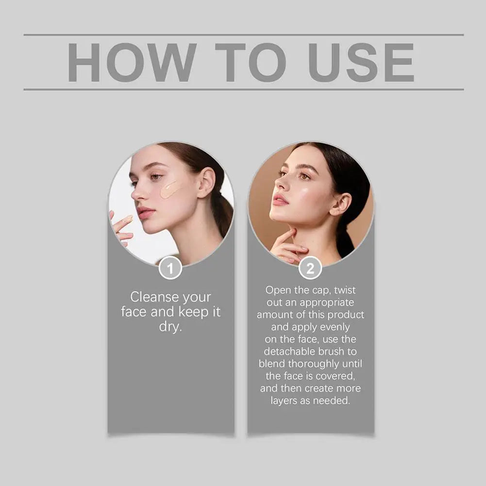 ZEPHOCO 2-in-1 Color Changing Foundation Stick Long Lasting Moisturizing Lightweight Foundation High Concealer Power Makeup