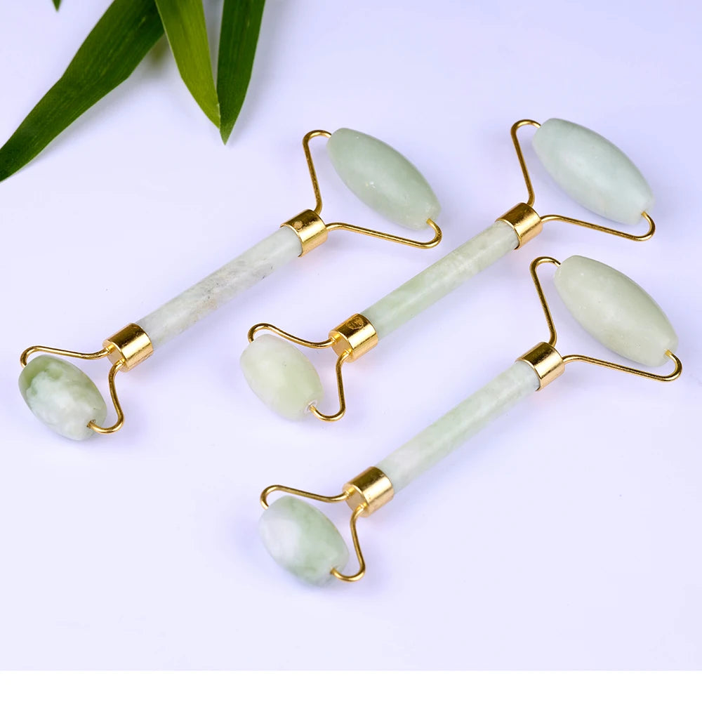 1PC Natural Jade Roller Massager Face Microniddle Roller Facial Skin Care SPA Acupuncture Massage Beauty Tool Dropshipping