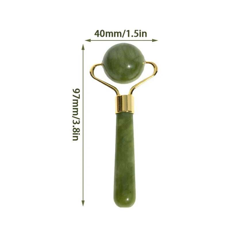 1pc Natural Jade Massager Round Ball Roller Manual Facial Gua Sha Skin Care Eye Beauty Lifting Wrinkle Remover Massage Scraper
