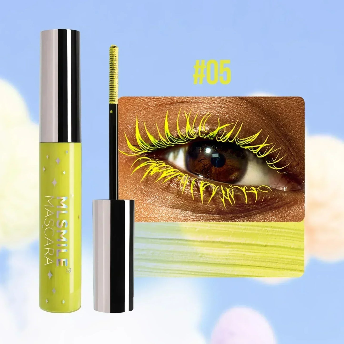 Colorful Glitter Mascara, Waterproof Long Lasting Thickening Lengthening Anti-Smudge Mascara, Tint Rich Color Sparkly Mascara