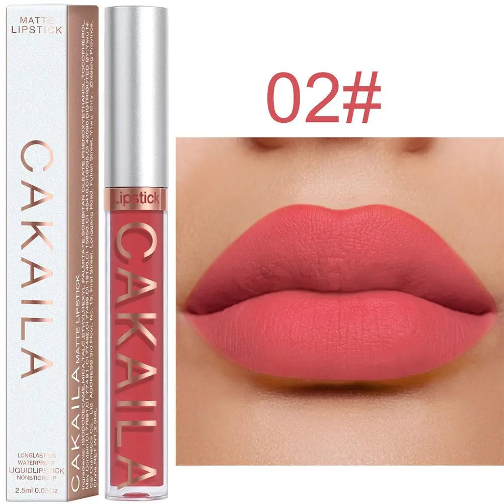 CAKAILA Nude Liquid Lipstick Set Velvet Matte Lip Gloss Sexy Red Lipstick Nude Women Long Lasting Waterproof Lipstick Cosmetic