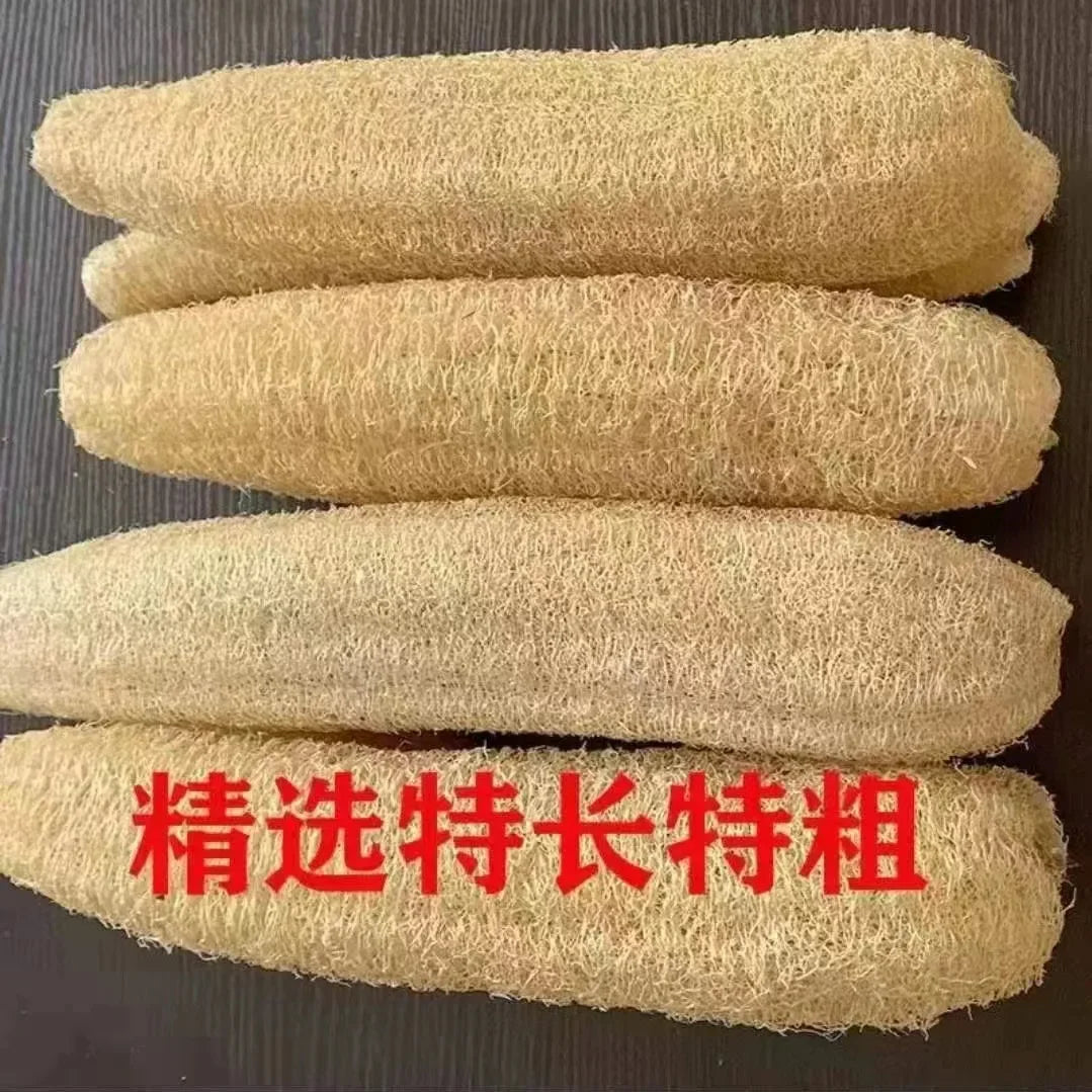 Natural Bath Loofah Exfoliating Body Sponge with Rope Loofah Scrubber for Skin Care Spa Shower Body Bath Brush Kitchen Cleaning