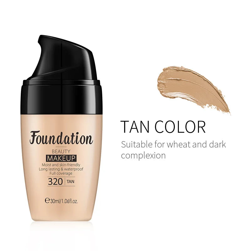 LAIKOU 30ml Liquid Foundation Waterproof Makeup High Coverage Concealer Long-lasting Cover Dark Circle Brighten Matte BB Cream
