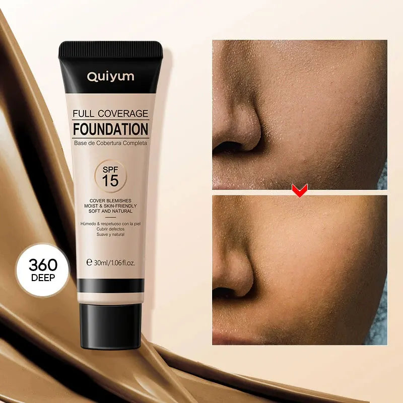 Fully Covered Liquid Foundation 30ml Covers Facial Defects and Moisturizing Naturally and Lasts