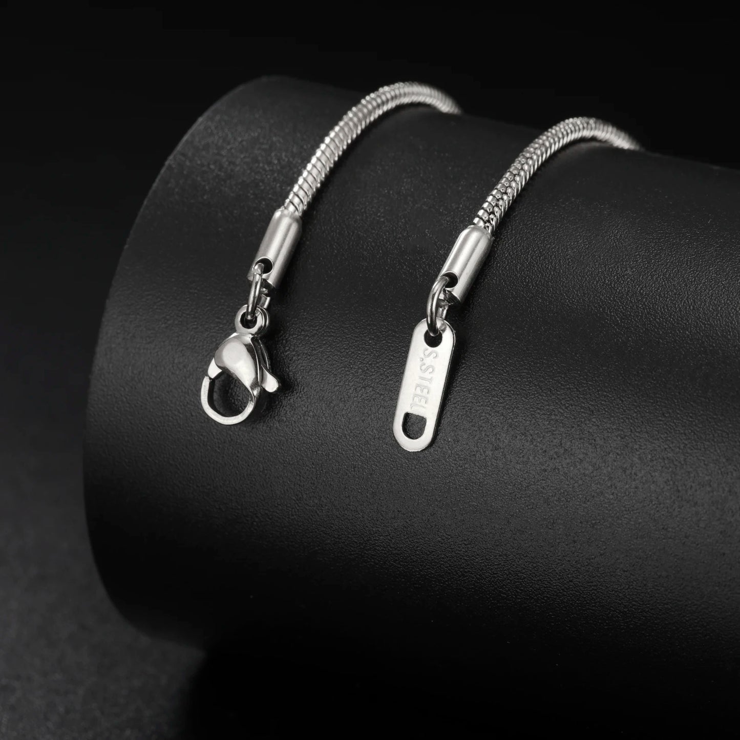Skyrim Round Snake Chains Stainless Steel Necklace Men Women 40/45/50/55/60cm Length Unisex Hip Hop Punk Jewelry Gifts Wholesale
