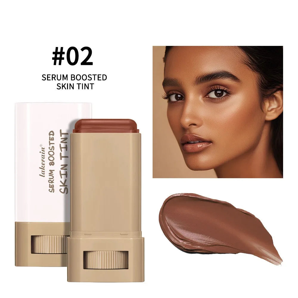 Smooth Plumper Skin Tint Foundation Stick Hight Coverage Boosted Skin Foundation Balm Moisturizing Serum Full Coverage