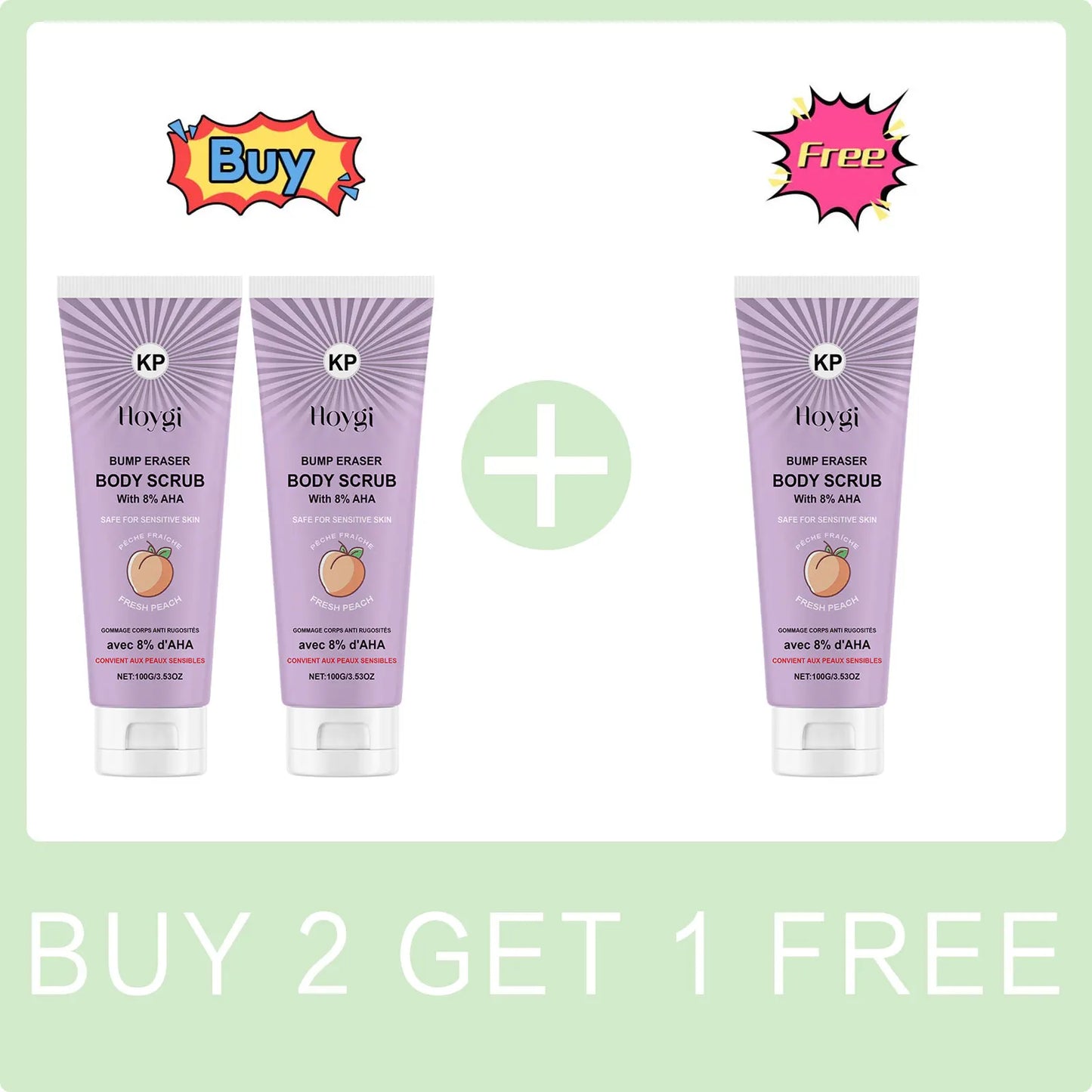 HOYGI Peach Body Scrub Deep Cleansing Underarm Removes Dirt Reduce Dryness Bleaching Exfoliation Chicken Skin Removal Skin Care