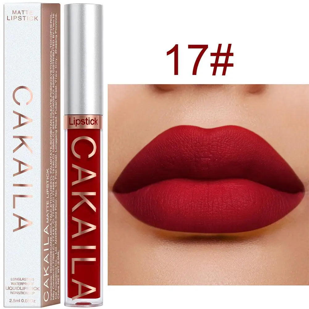 CAKAILA Nude Liquid Lipstick Set Velvet Matte Lip Gloss Sexy Red Lipstick Nude Women Long Lasting Waterproof Lipstick Cosmetic