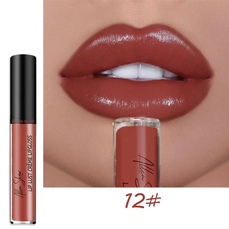 12Colors Sexy Shiny Lipstick Waterproof Long Lasting Moist High-quality Lip Gloss Vivid Colorful Lipgloss Women Makeup Maquiagem