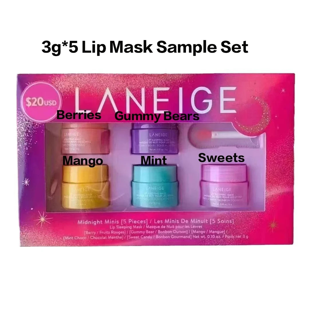 Laneige Vanilla Gummy Bear Sweet Candy Lip Sleeping Mask Lip Balm Night Repair Moisturising Treatment 20g Lips Gloss Gifts Set