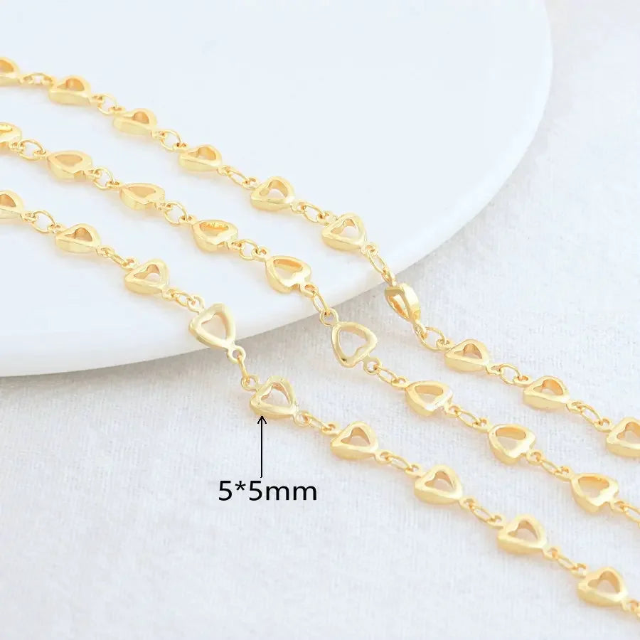 14K Gold Color Plated Brass Round Star Link Chains Necklace Chains High Quality Jewelry Accessories