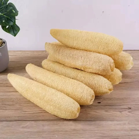 Natural Bath Loofah Exfoliating Body Sponge with Rope Loofah Scrubber for Skin Care Spa Shower Body Bath Brush Kitchen Cleaning