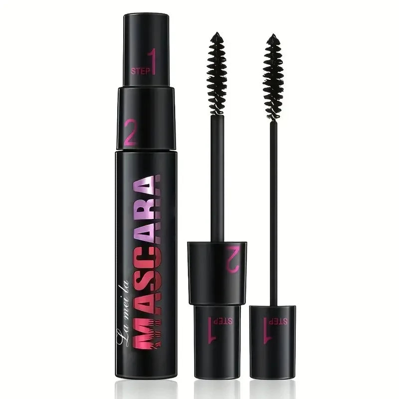Black Curled Lashes 2-in-1 Mascara Lengthens And Volumising Eyelash Makeup Waterproof Quick Dry Eyelash Product Korean Comestics