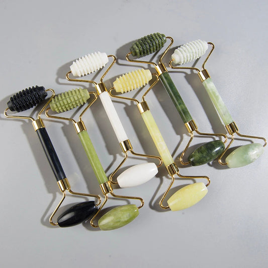 1PC Natural Jade Roller Massager Face Microniddle Roller Facial Skin Care SPA Acupuncture Massage Beauty Tool Dropshipping