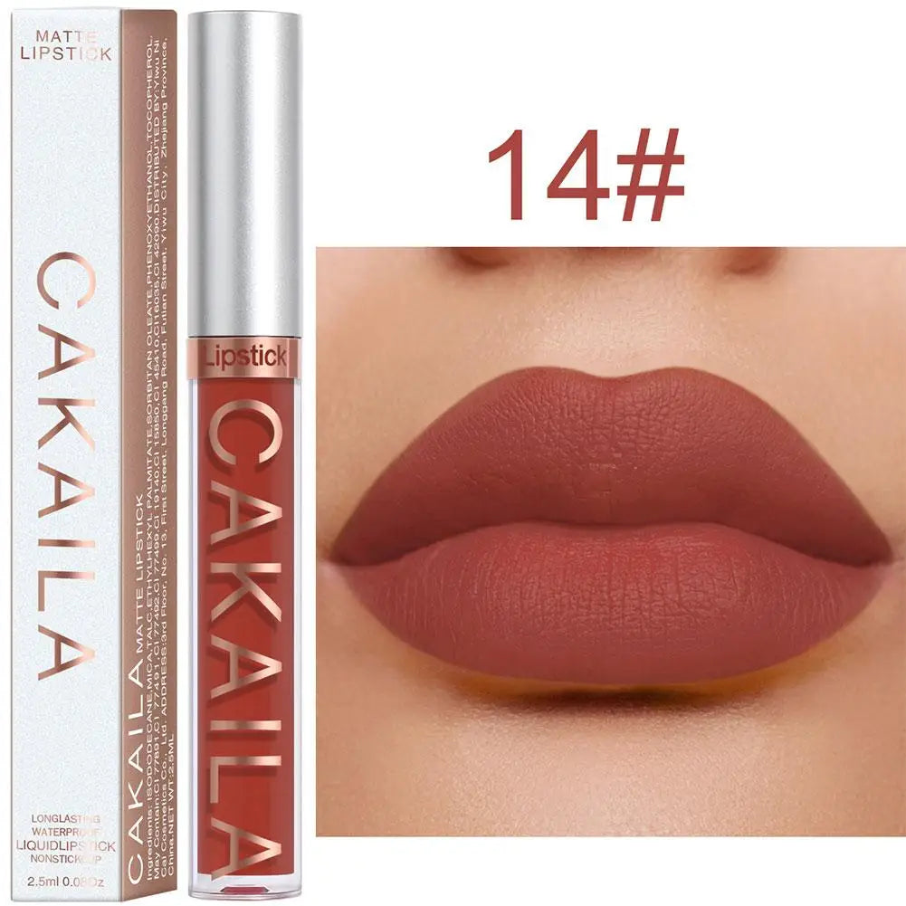CAKAILA Nude Liquid Lipstick Set Velvet Matte Lip Gloss Sexy Red Lipstick Nude Women Long Lasting Waterproof Lipstick Cosmetic