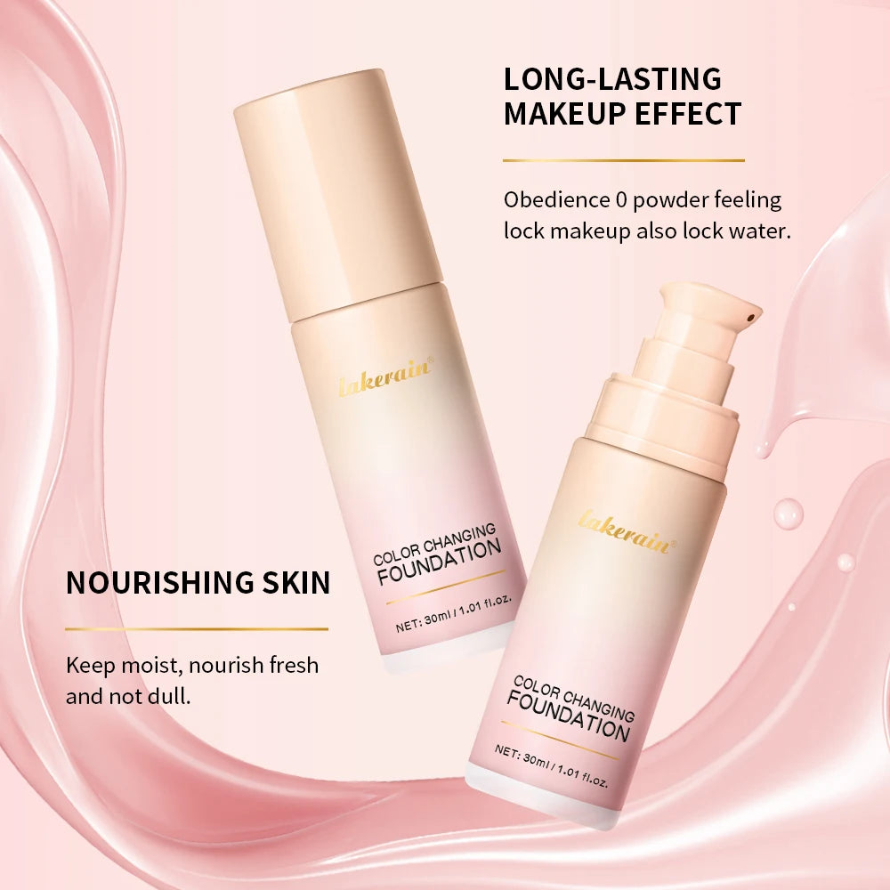 Natural Color Changing Liquid Foundation Centella Korean Lightweight High Coverage Foundation Long-lasting  Natural Base Makeup