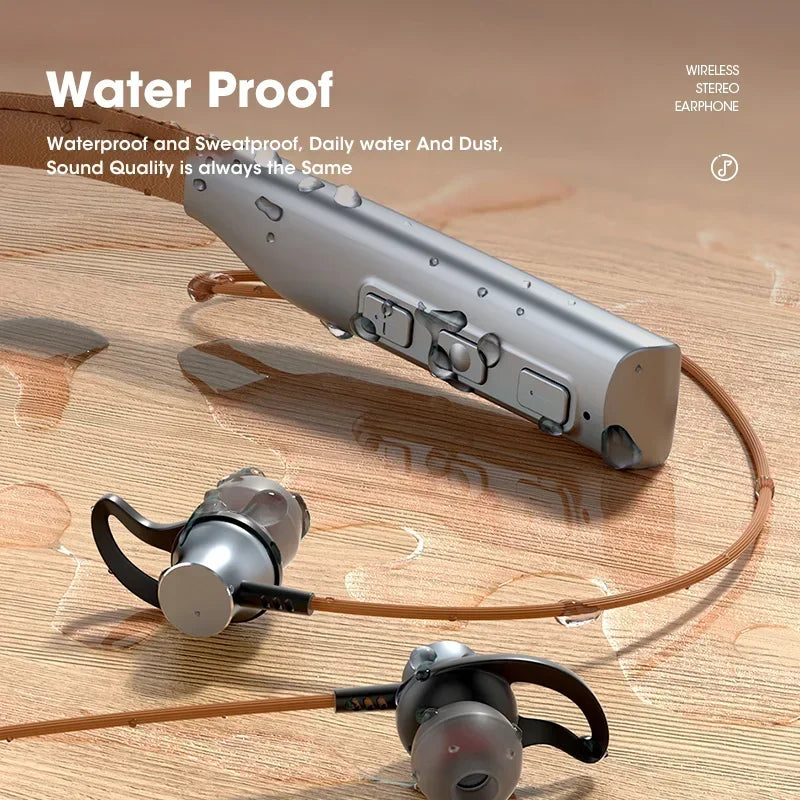 Bluetooth 5.0 Neckband In Ear Headphones IPX5 Sports Wireless Earphones Hifi Stereo Bass Earbuds with SD/TF Card Mode