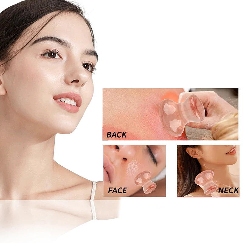 1PC Natural Jade Mushroom Shape Gua Sha Board Face Back Body Massager Facial Beauty Care Skin Tool Women Relaxing Face Roller