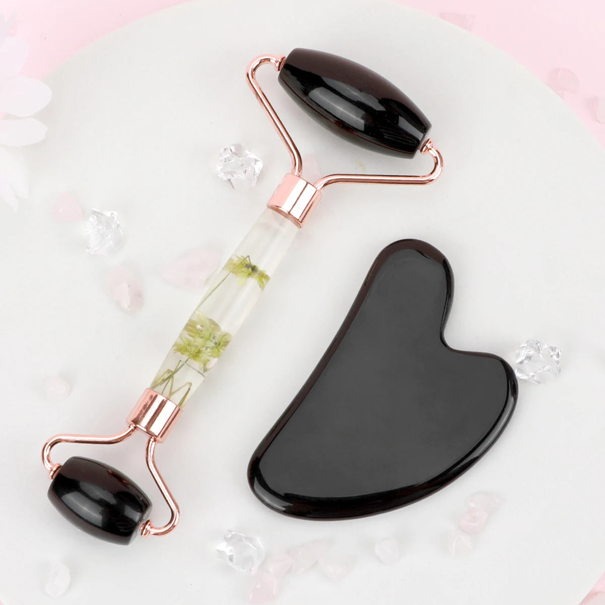 Gua Sha&Jade Roller Set Natural Jade Massager Face Neck Body Care Beauty Skin Care Tools Facial Slim Lift Scraping Relax Tools