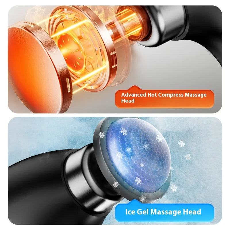 Fascia Massage Gun Shoulder Massager Electric Muscle Massage Machine High Frequency Back Waist Body Massage with Extended Handle
