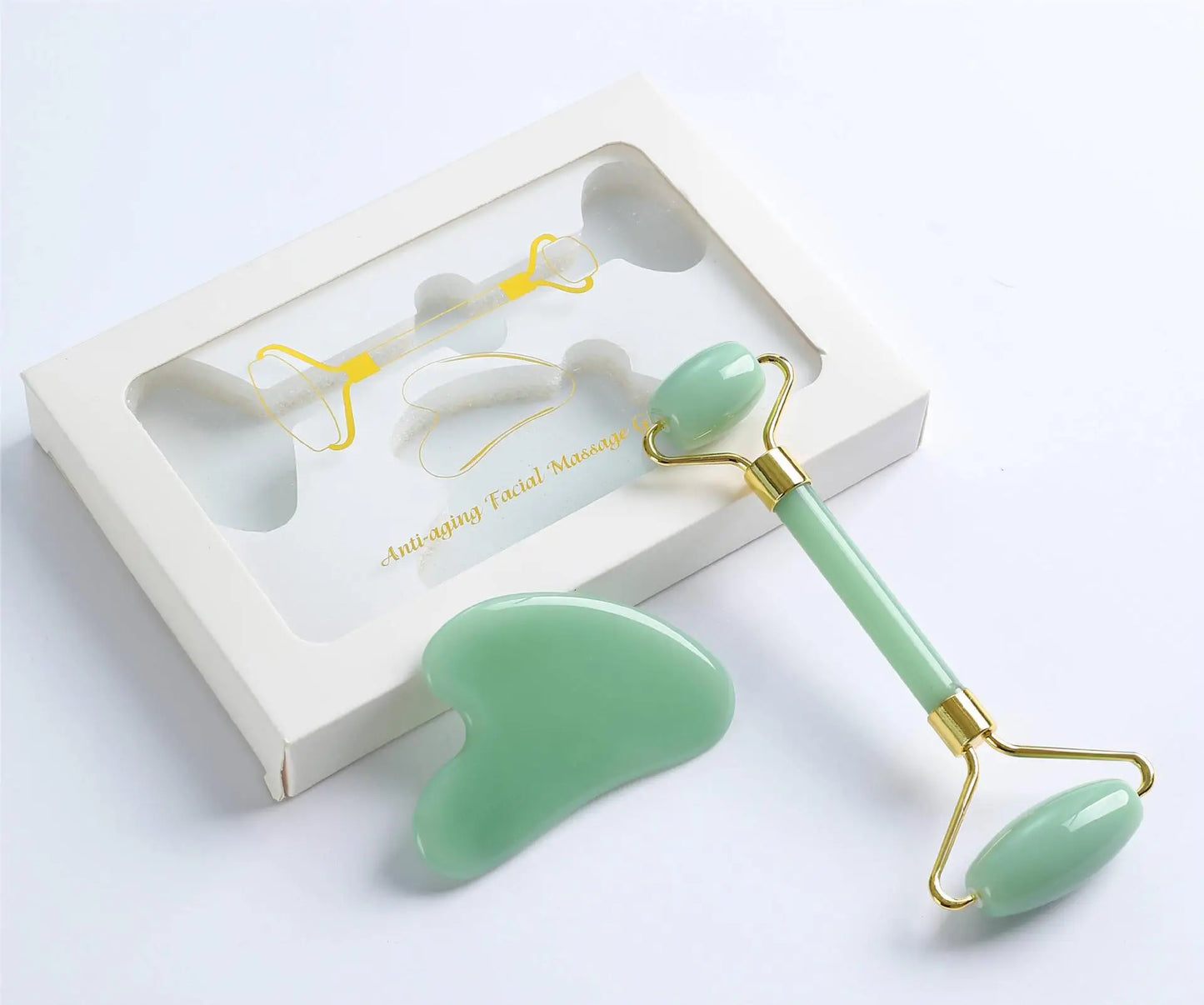 Jade Roller for Facial Roller Massager Skin Care Tool, Gua Sha Facial Tools for Face, Neck, Eyes, Reduce Puffiness of The Skin