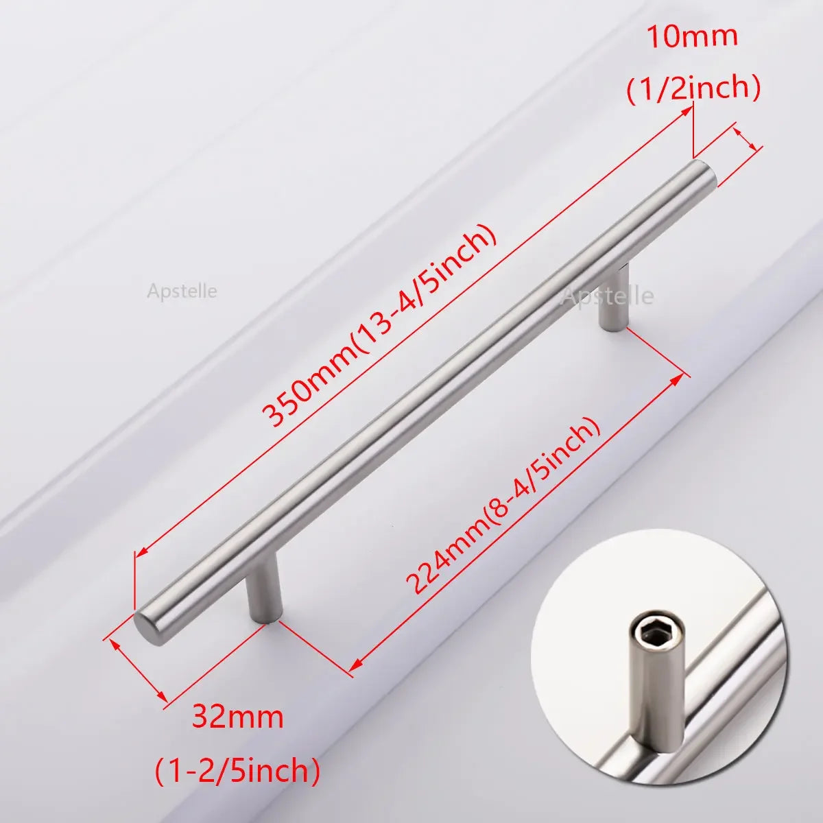 Apstelle Black Golden Cupboard Handle Brushed Stainless Steel Kitchen Cabinet Door Knob Furniture Drawer Pulls Bar Handle