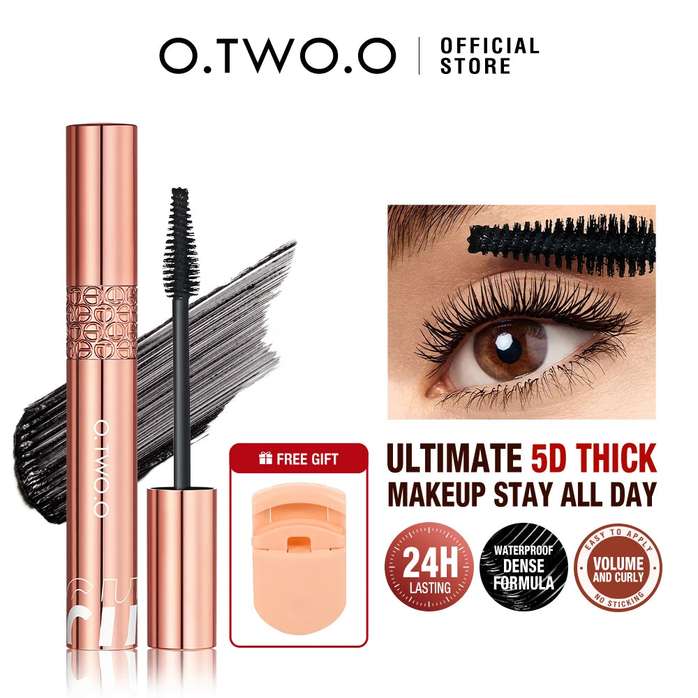 O.TWO.O Eyelash Mascara Lengthening Extension Eyelashes Thicker Waterproof 5D Silk Fiber Extra Volume Eye Mascara Cosmetics