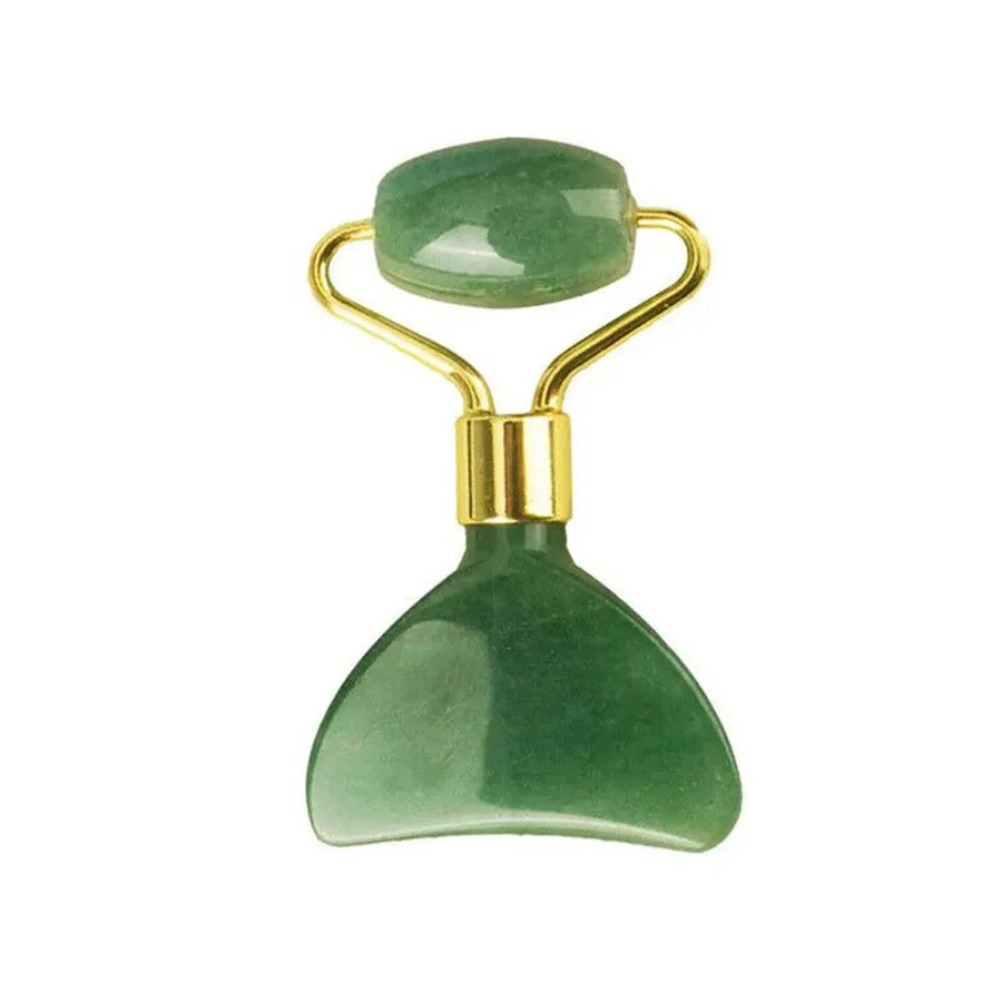 2 in 1 Portable Jade Face Body Scraping Scraper Massage Roller Tool
