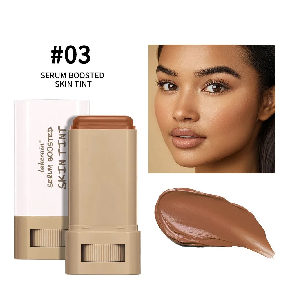 Smooth Plumper Skin Tint Foundation Stick Hight Coverage Boosted Skin Foundation Balm Moisturizing Serum Full Coverage