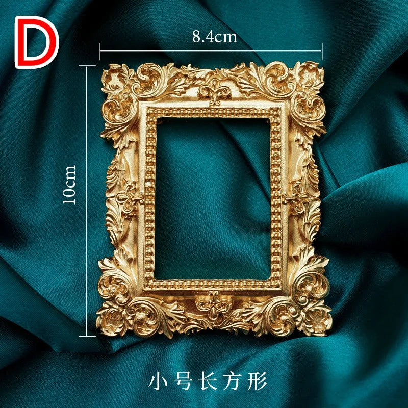 Golden Retro Photo Frame Nail Art Jewelry Decoration Home Decoration Photography Background Shooting Photo Props
