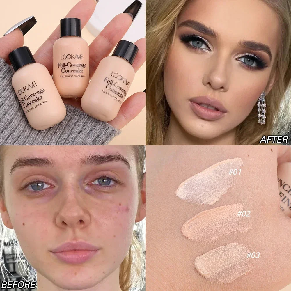 Concealer Cream Full Coverage Acne Dark Circles Concealer Waterproof Matte Oil Control Lasting Liquid Foundation Facial Makeup